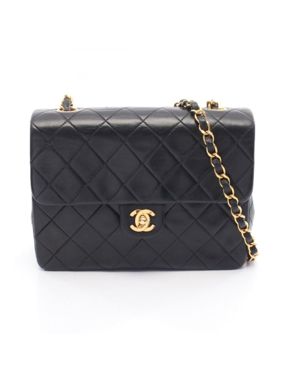 Chanel Shoulder Bag Mini Quilted 20 Black Lambskin